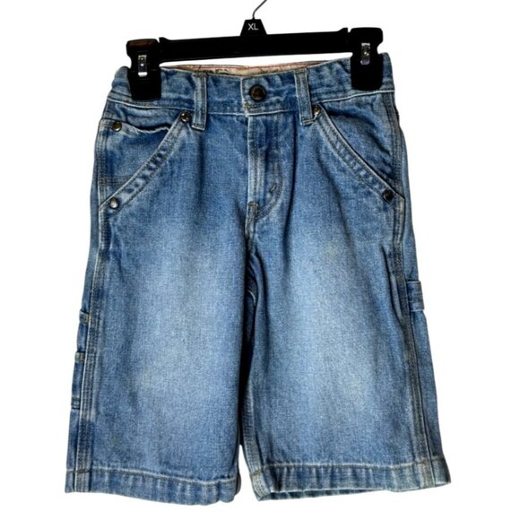 Levi's Shorts Boys 4T Blue Denim Cargo Carpenter Jean Shorts Outdoor Gorpcore - Picture 1 of 11